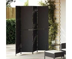 Kambario pertvara Juoda 195 x 180 cm poliratanas