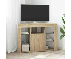 TV staliukas Kampinė LED televizoriaus spinta 100x40x68cm Sonoma ąžuolas