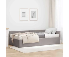 Lova Kampinė lovos konstrukcija su čiužiniu Kita 2 pcs Taupe audinys
