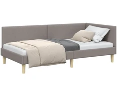 Lova Kampinė lovos konstrukcija su galvūgalio Taupe 90 cm x 190 cm