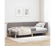 Lova Kampinė lovos konstrukcija su galvūgalio Taupe 90 cm x 190 cm