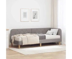 Lova Kampinė lovos konstrukcija Taupe 80 x 200 cm audinys