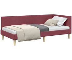 Lova Kampinė lovos konstrukcija Vyno raudona 90 cm x 200 cm