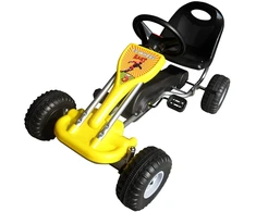 Kartingas, minamas pedalais, geltonas