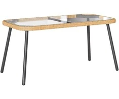 Kavos staliukas Ruda ir juoda 90 x 45 x 43 cm poliratanas