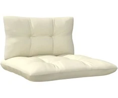 Keturvietė sodo sofa su kreminėmis pagalvėlėmis, pušies masyvas