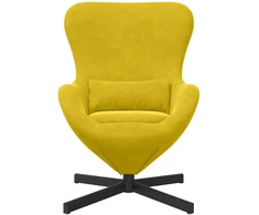Fotelis Kiaušinio formos krėslas Geltona 63 x 73 x 90 cm Aksomas