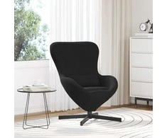 Fotelis Kiaušinio formos krėslas Juoda 63 x 73 x 90 cm Aksomas