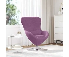 Fotelis Kiaušinio formos krėslas Violetinė Aksomas