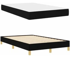Kiemas lova su čiužiniu Juoda 120 x 200 cm audinys