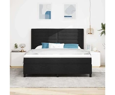Kiemas lova su pagalve Juodas 200 x 180 cm audinys