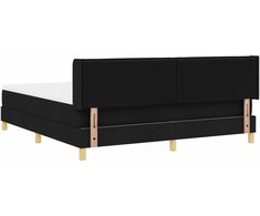 Kiemas lova su čiužiniu Juoda 200 x 180 cm audinys