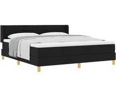 Kiemas lova su čiužiniu Juoda 200 x 180 cm audinys
