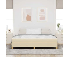 Kiemas lova su čiužiniu Kreminė 180 x 200 cm audinys