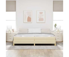 Kiemas lova su čiužiniu Kreminė 200 x 200 cm audinys