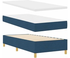 Kiemas lova su LED juostelėmis Mėlyna 90 x 200 cm audinys