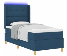 Kiemas lova su čiužiniu Mėlyna 90 x 200 cm audinys