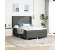 Kiemas lova su LED juostelėmis Pilka 140 x 190 cm audinys