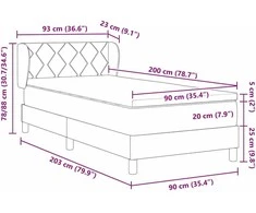 Kiemas lova su galvūgalio Juoda 90 x 200 cm Aksomas