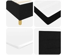 Kiemas lova su LED juostelėmis Juoda 90 x 200 cm audinys