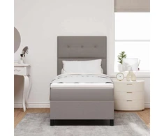 Kiemas lova su čiužiniu su galvūgalio Taupe 80 x 200 cm audinys