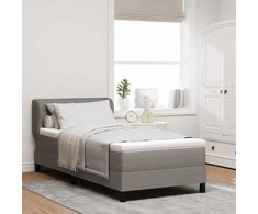 Kiemas lova su čiužiniu su galvūgalio Taupe 80 x 200 cm audinys