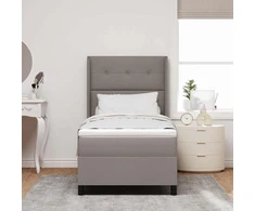 Kiemas lova su pagalve su galvūgalio Taupe 200 x 80 cm audinys