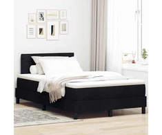 Kiemas lova su LED juostelėmis Juoda 120 x 190 cm audinys