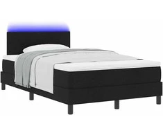 Kiemas lova su čiužiniu su LED Juoda 120 x 190 cm audinys