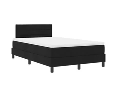Kiemas lova su LED juostelėmis Juoda 120 x 190 cm audinys