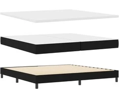 Kiemas lova su čiužiniu su LED Juoda 200 x 200 cm audinys