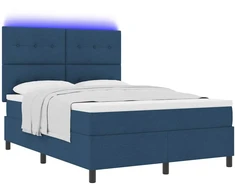 Kiemas lova su čiužiniu su LED Mėlyna 140 x 190 cm audinys