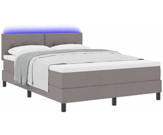 Kiemas lova su LED juostelėmis Tortora 160 x 200 cm audinys
