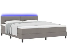 Kiemas lova su čiužiniu su LED Taupe 180 x 200 cm audinys