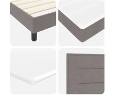 Kiemas lova su čiužiniu su LED Taupe 80 x 200 cm audinys