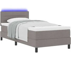 Kiemas lova su čiužiniu su LED Taupe 80 x 200 cm audinys