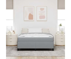 Kiemas lova Šviesiai pilka 140 x 190 cm audinys