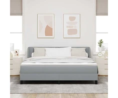 Kiemas lova su galvūgalio Šviesiai pilka 180 x 200 cm audinys