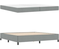 Kiemas lova su čiužiniu Šviesiai pilka 200 x 200 cm audinys