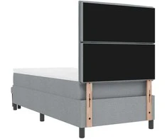 Kiemas lova su galvūgalio Šviesiai pilka 80 x 200 cm audinys