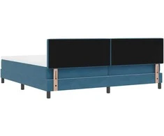 Kiemas lova su čiužiniu Tamsiai mėlyna 200 x 200 cm Aksomas