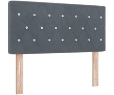 Kiemas lova su čiužiniu Tamsiai pilka 100 x 200 cm Aksomas
