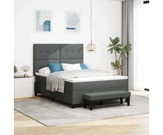 Kiemas lova su pagalve Tamsiai pilka 140 x 190 cm audinys