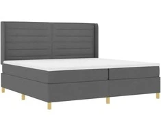 Kiemas lova su čiužiniu Tamsiai pilka 200 x 200 cm audinys