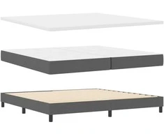 Kiemas lova su čiužiniu Tamsiai pilka 200 x 200 cm audinys
