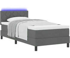 Kiemas lova su čiužiniu Tamsiai pilka 90 x 200 cm audinys