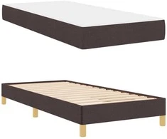 Kiemas lova su čiužiniu Tamsiai rudas 80 x 200 cm audinys