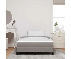 Kiemas lova su čiužiniu Taupe 120 x 200 cm audinys