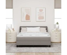 Kiemas lova su čiužiniu Taupe 140 x 190 cm audinys