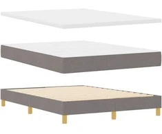 Kiemas lova su čiužiniu Taupe 140 x 190 cm audinys